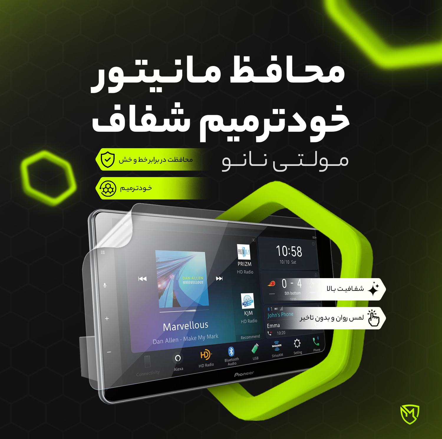 محافظ صفحه نمایش مانیتور خودرو مولتی نانو مدل X-S1T مناسب برای لاماری ایما