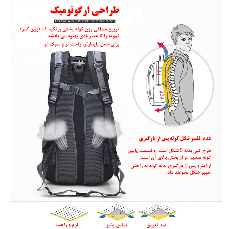 کوله پشتی کوهنوردی 50 لیتری فری نایت مدل FK0396