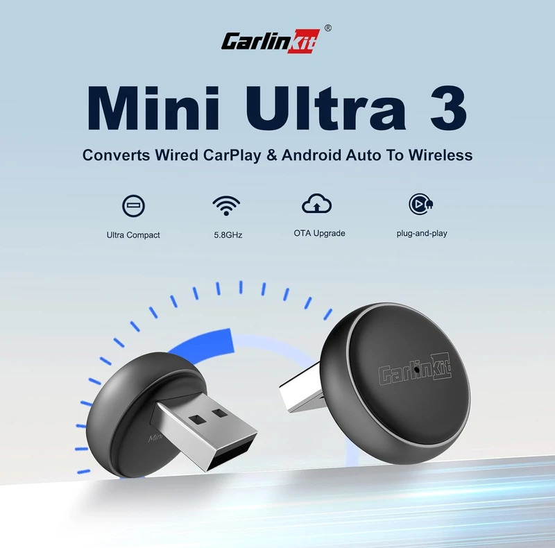 دانگل وایرلس کارپلی و اندروید اتو کارلینکیت مدل Carlinkit Mini Ultra3
