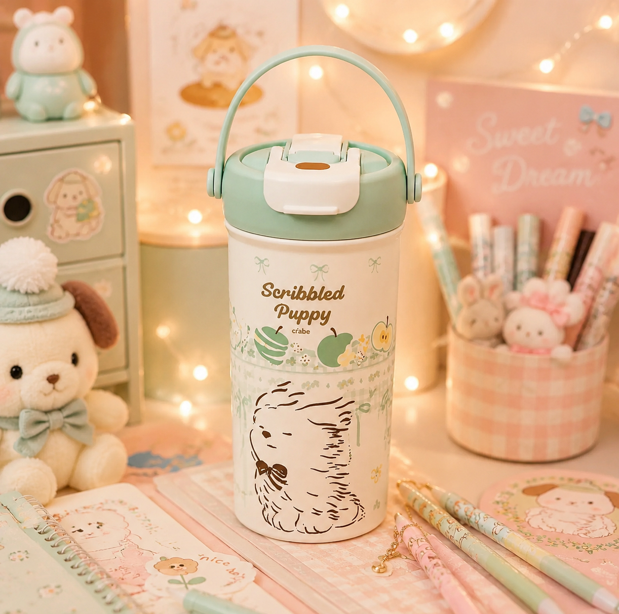 تراول ماگ مدل Scribbled Puppy طرح سگ پشمالو گنجایش 0.55 لیتر