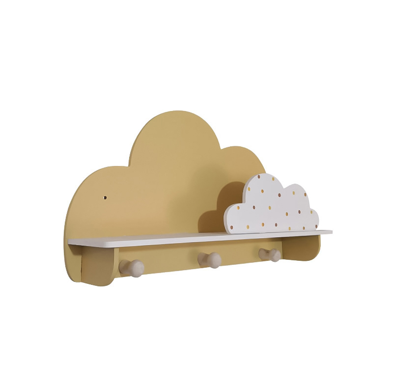 شلف دیواری اتاق کودک طرح ابر مدل MKids52-Cream