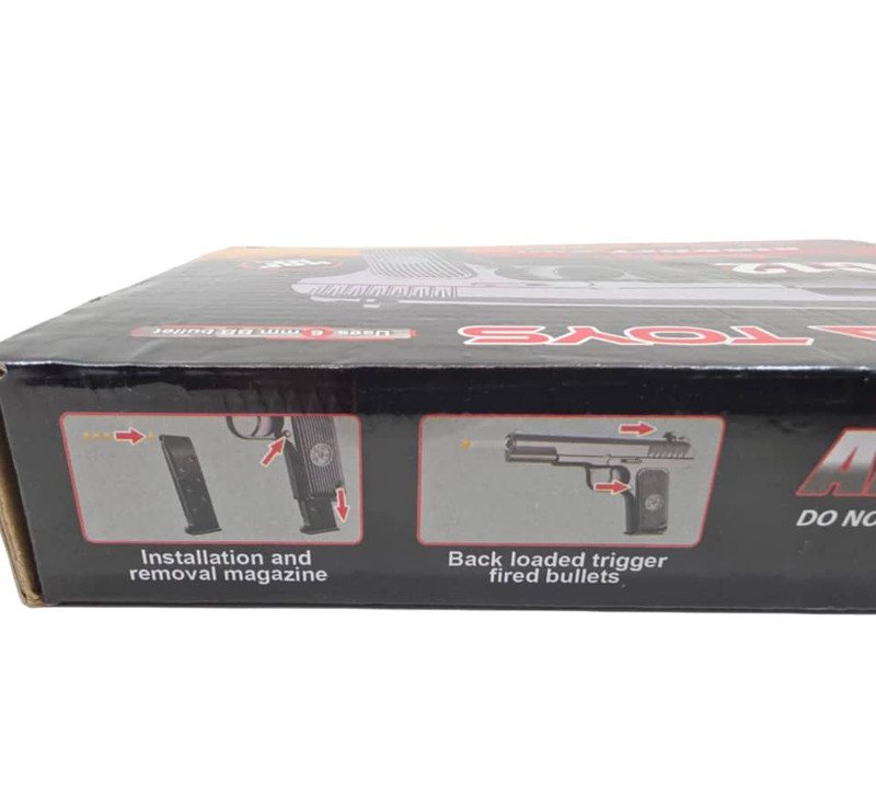 تفنگ بازی ناب سل مدل کلت تیر ابری ایرسافت گان c12 metal