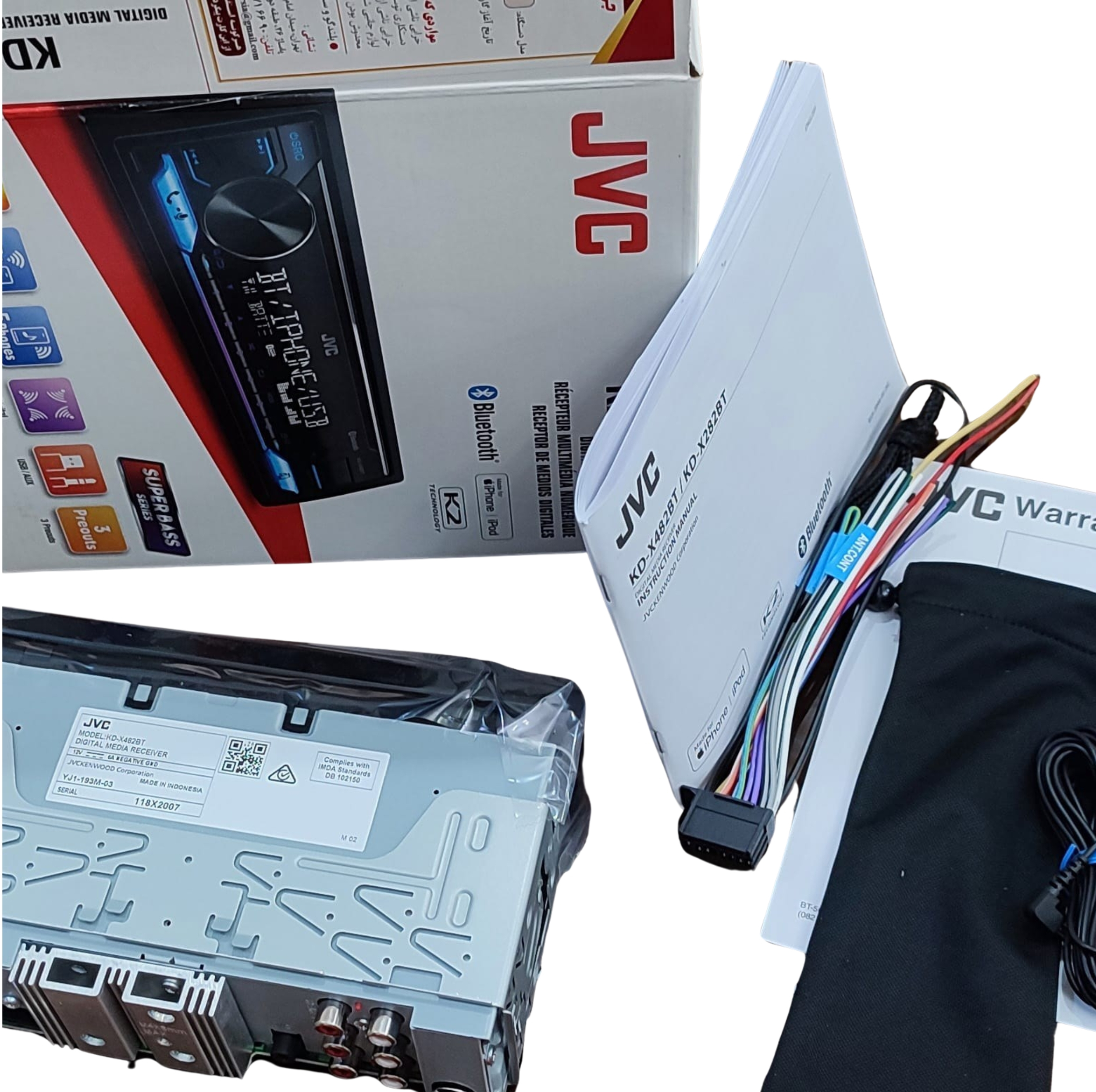 پخش کننده خودرو جی وی سی مدل X482BT