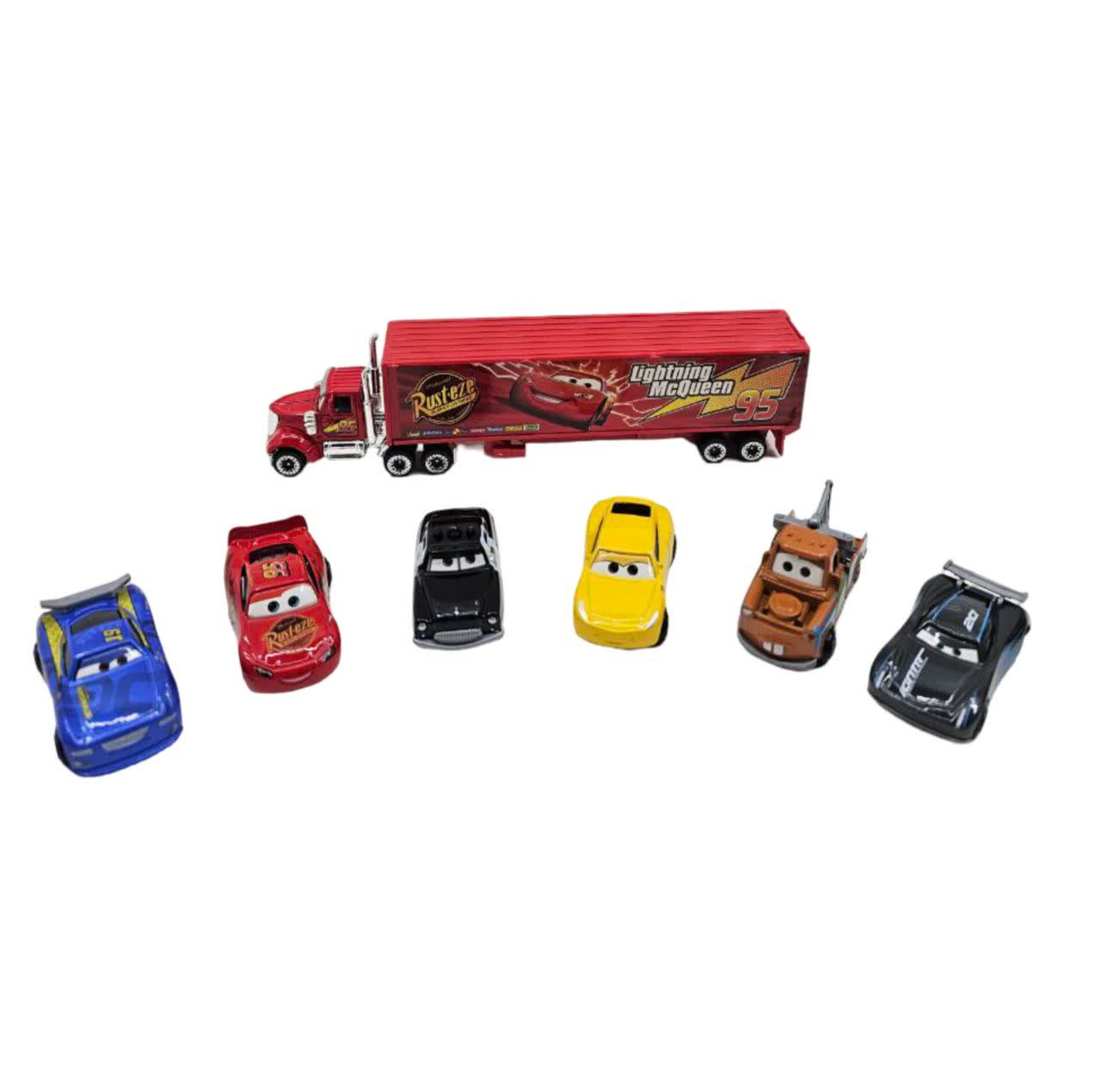 کیت ماشین بازی ناب سل مدل مکویین فلزی و دوستان مجموعه 7 عددی McQueen's car