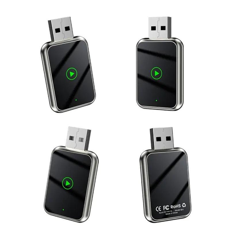 کارپلی و اندروید اتو مدل Wireless CarPlay/Android Auto Q1J به همراه مبدل USB به USB-C