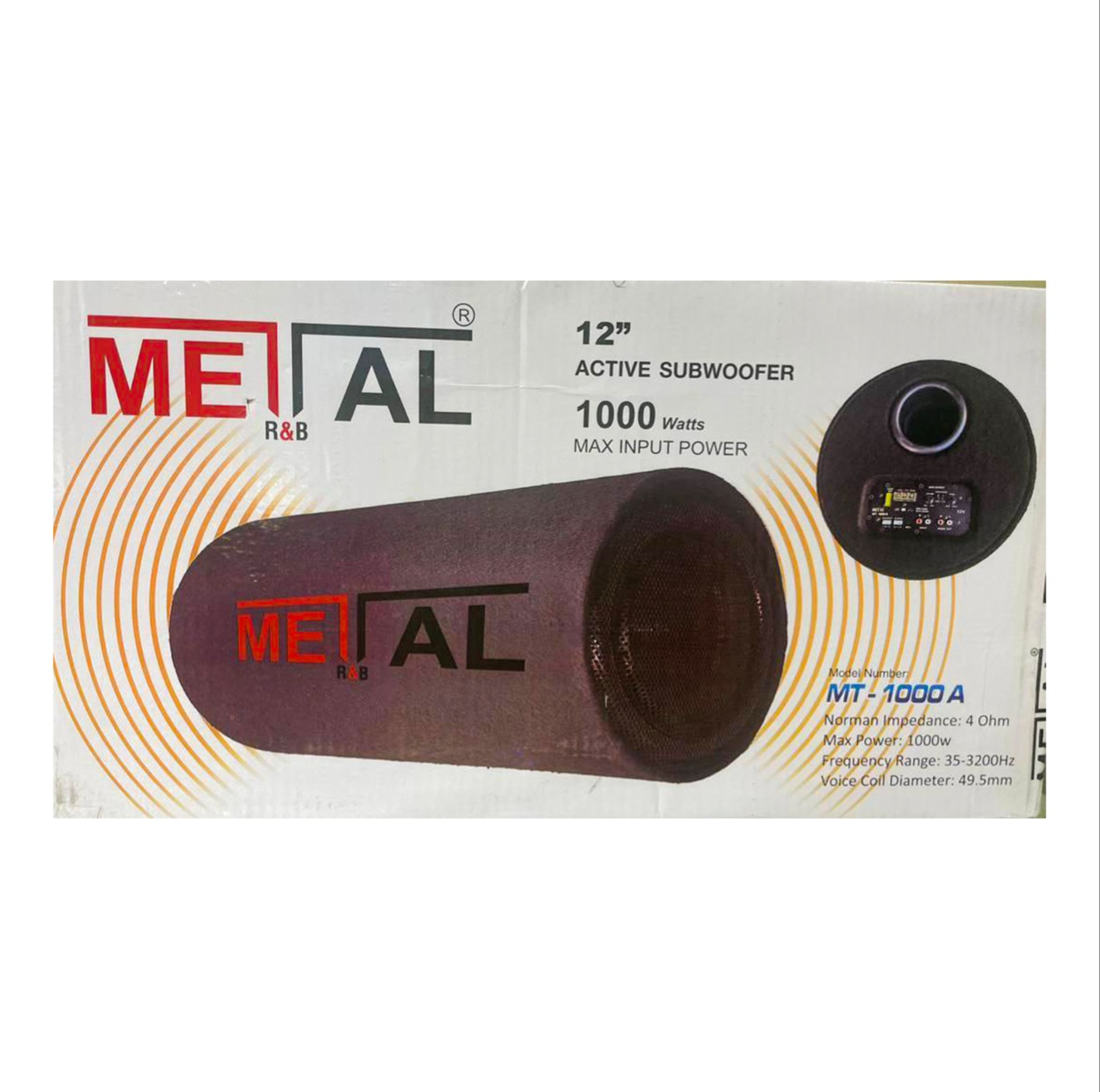 ساب ووفر و باکس پشت خودرو متال مدل اکتیو MT-1000 A سایز 12 اینچ