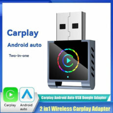 کارپلی و اندروید اتو مدل Wireless CarPlay/Android Auto Q1BD به همراه مبدل USB به USB-C