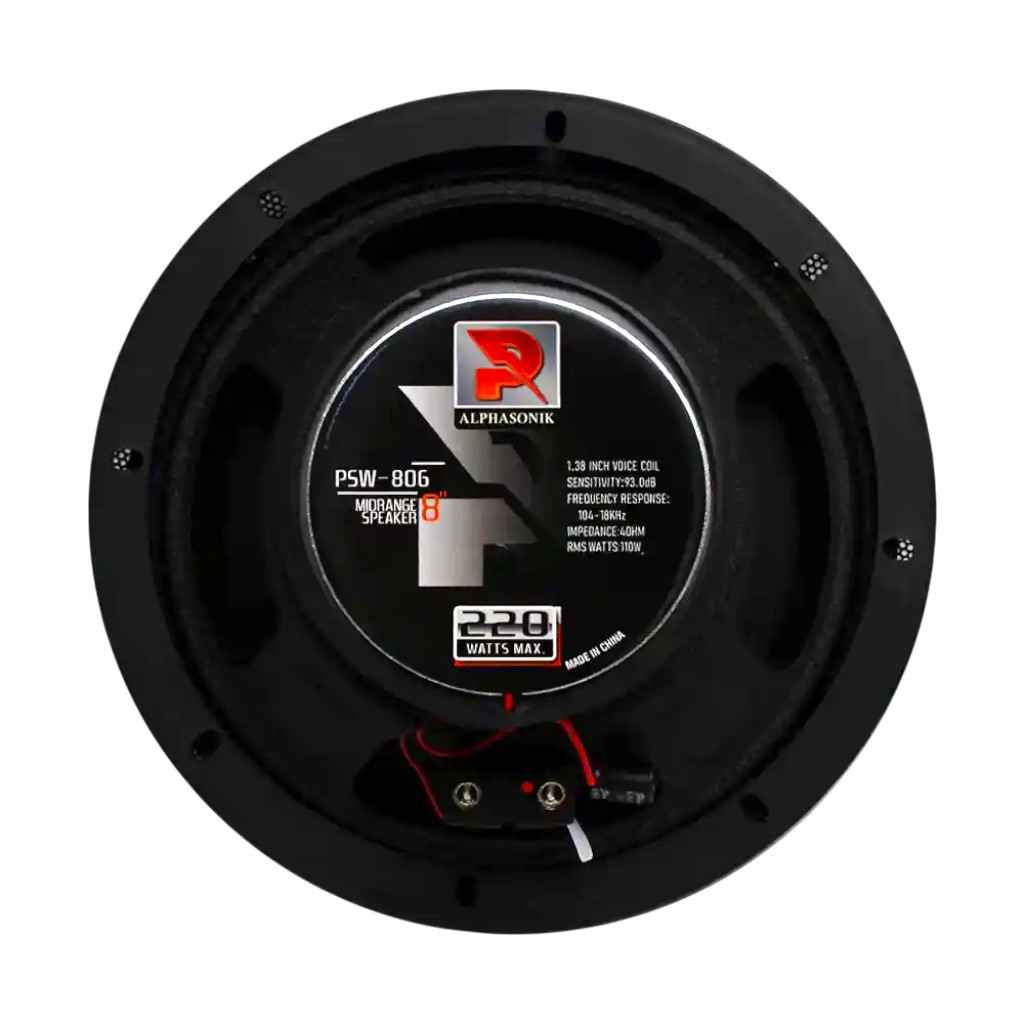 فول رنج پشت خودرو آلفاسونیک مدل PSW-806 سایز 8 اینچ بسته 2 عددی