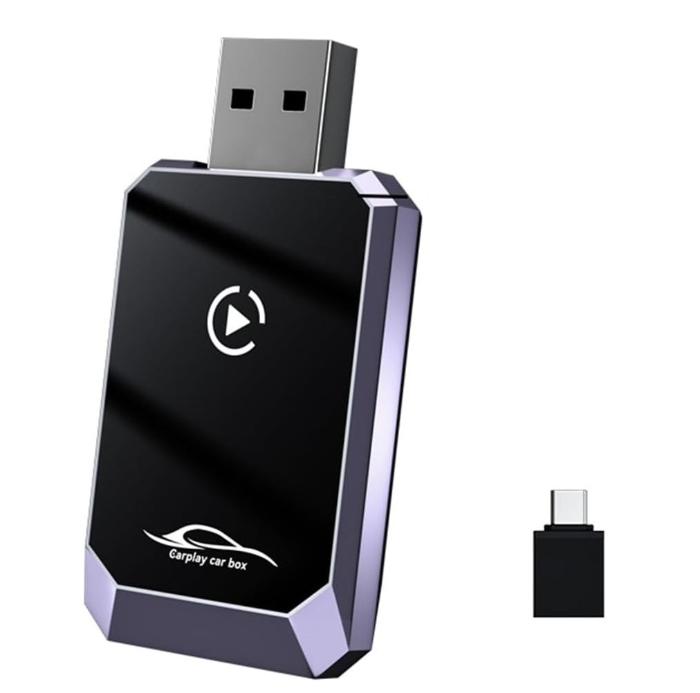 کارپلی و اندروید اتو مدل Wireless CarPlay/Android Auto Q1Y به همراه مبدل USB به USB-C