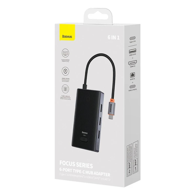 هاب 6 پورت USB-C بیسوس مدل WKYY030213