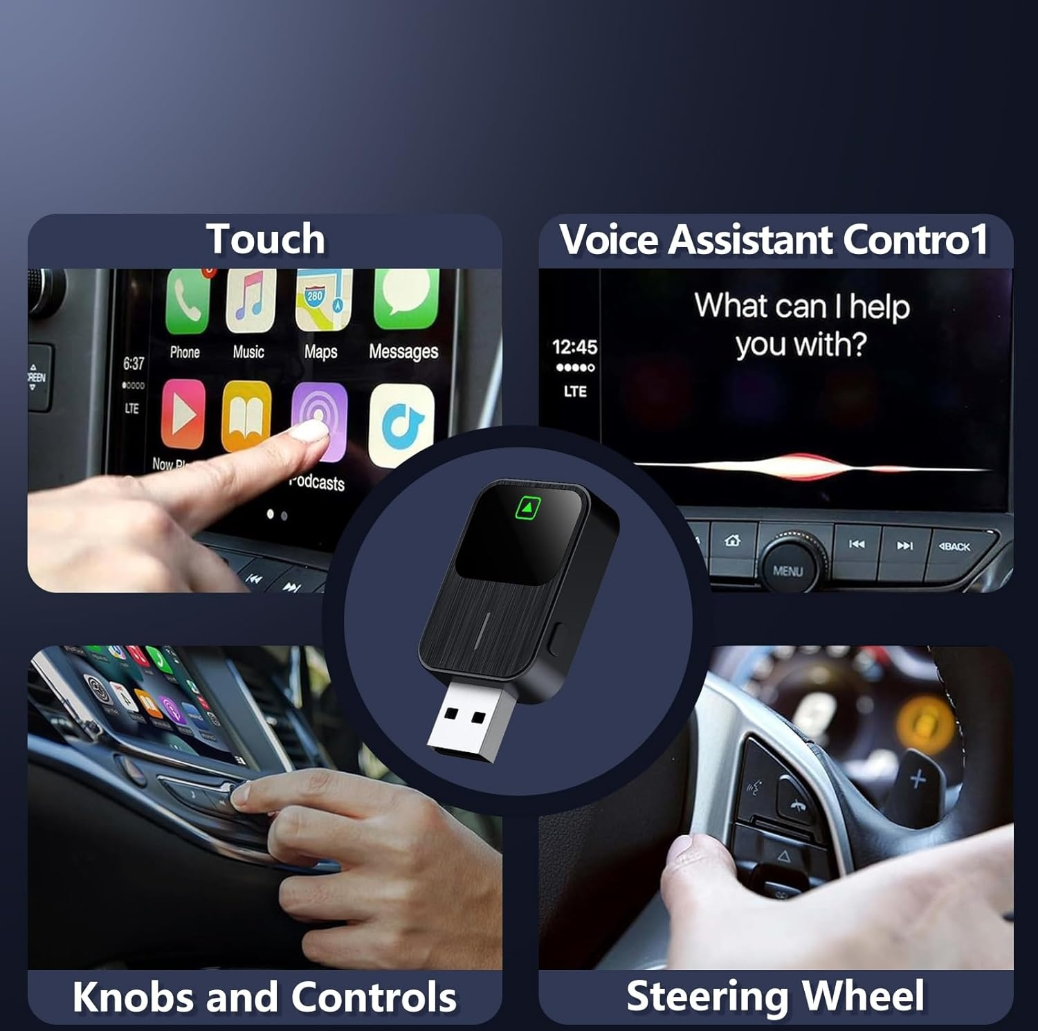 کارپلی و اندروید اتو مدل k2 2in1 Carplay/Android Auto