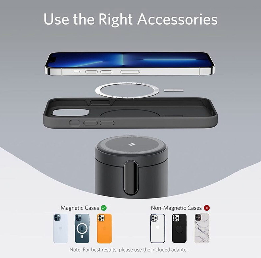 شارژر بیسیم 7.5 وات انکر مدل B2568 به همراه شارژر دیواری 20 وات انکر و کابل USB-C به USB-C