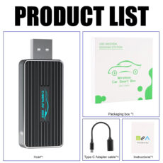 کارپلی و اندروید اتو مدل Wireless P9593 Carplay/Android Auto به همراه مبدل USB به USB-C