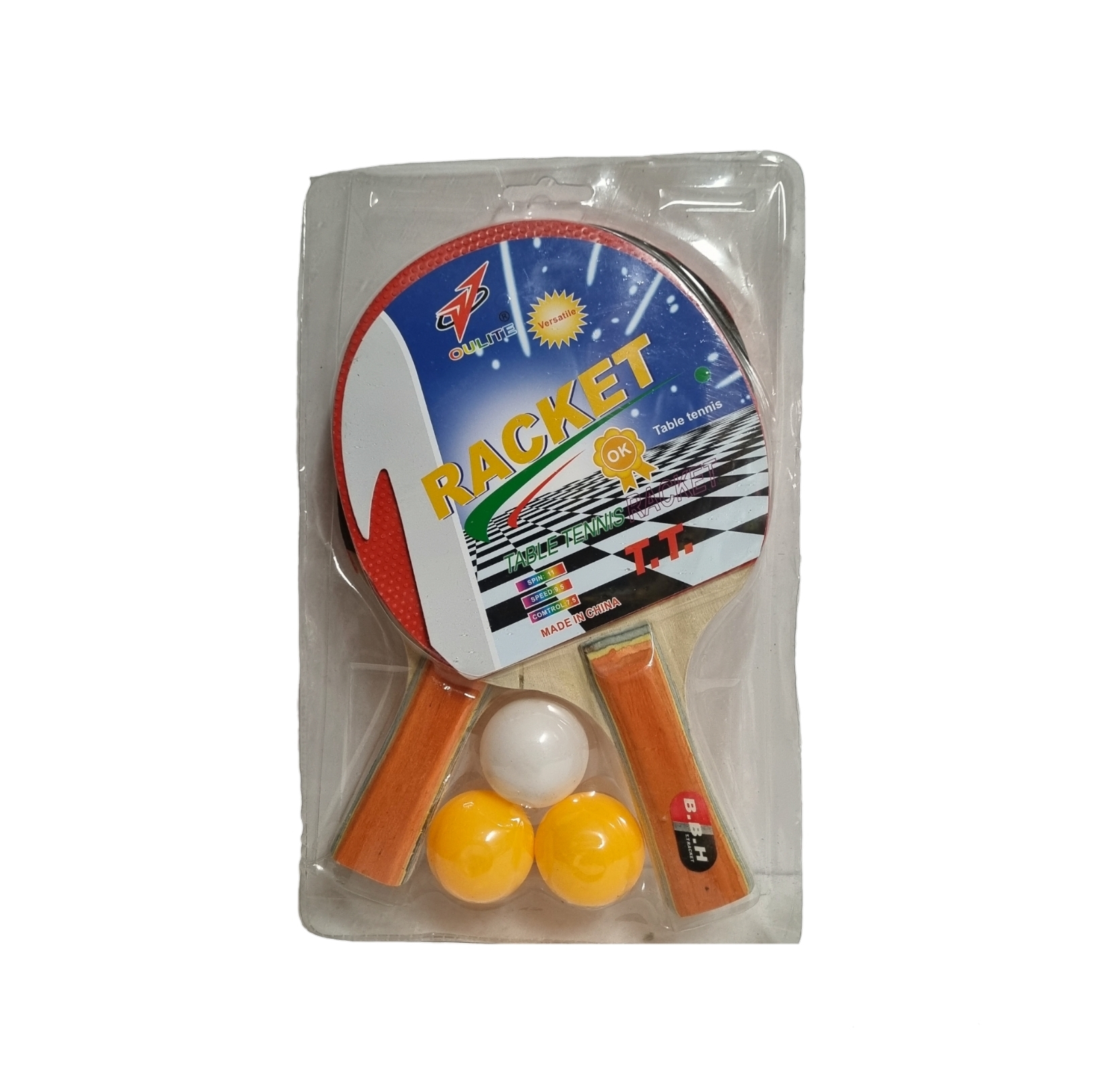 راکت پینگ پنگ مدل RACKET به همراه توپ مجموعه 5 عددی