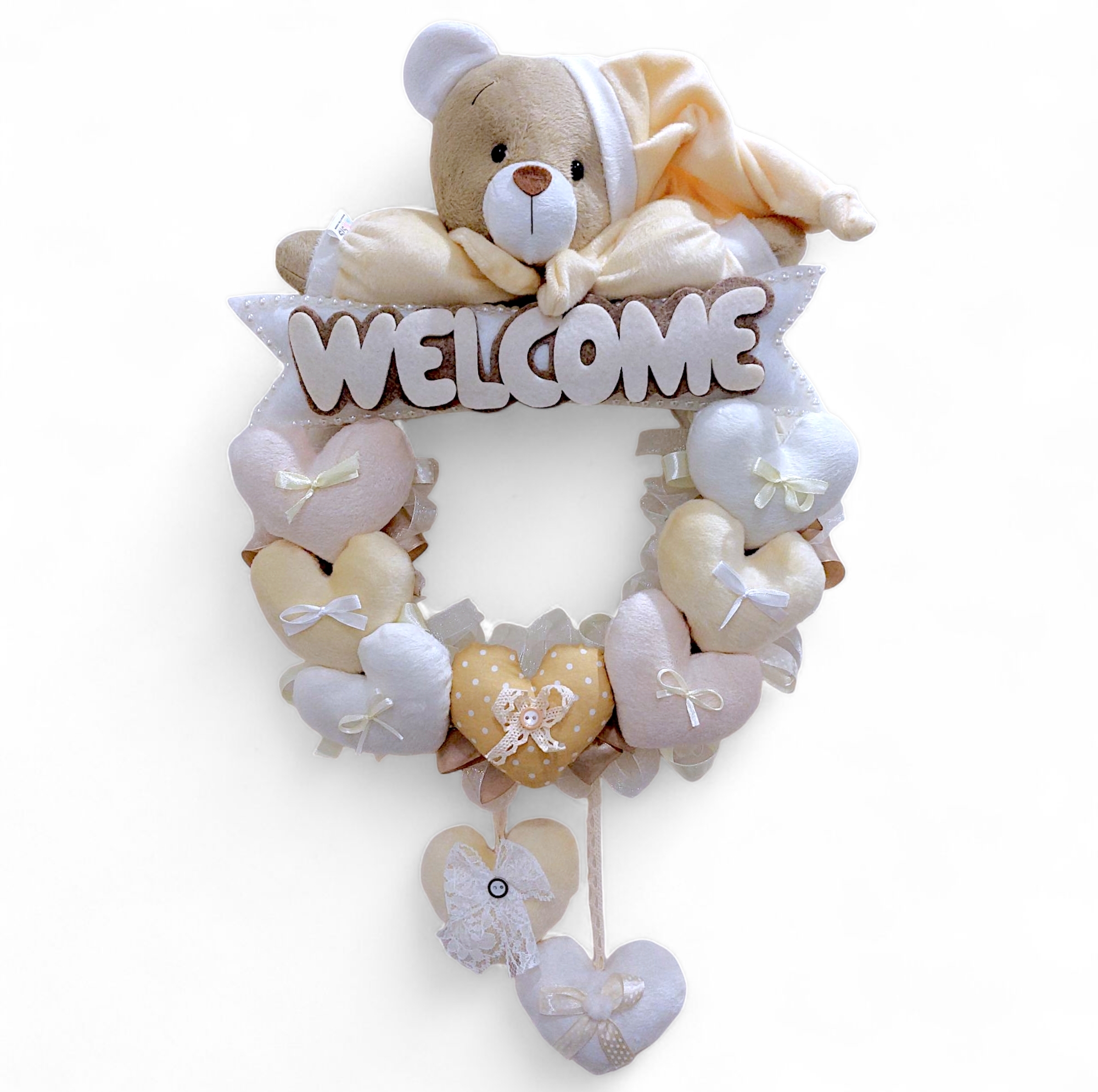 آویز تزیینی اتاق کودک طرح خرس نانان مدل Welcome کد W/Crm