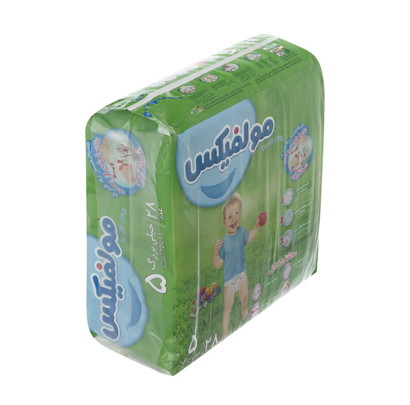 پوشک کودک مولفیکس  مدل xlarge سایز 5 دو بسته 28 عددی