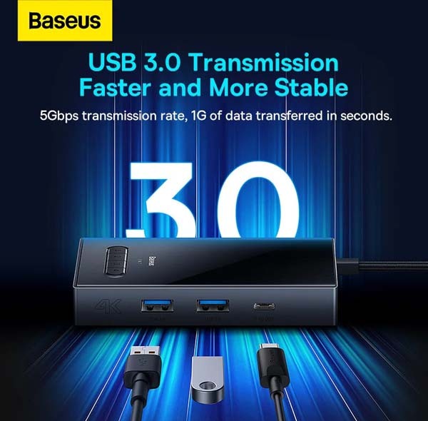 هاب USB-C هشت پورت باسئوس مدل WKYY030413