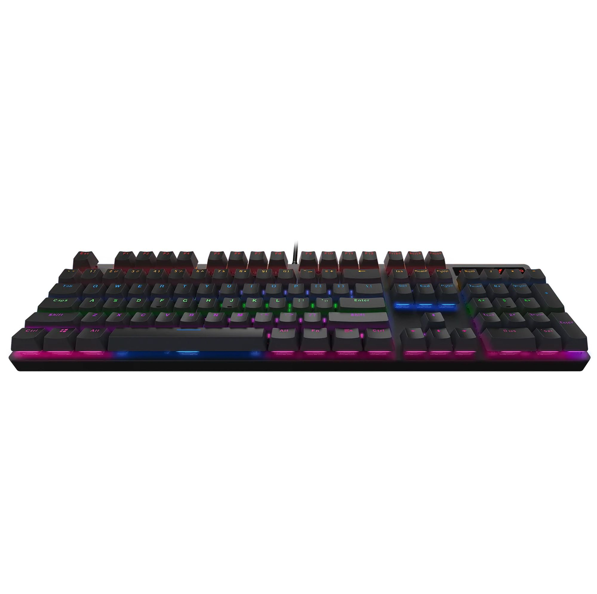 کیبورد مخصوص بازی مکانیکی رپو مدل V500PRO، مکانیکال سوییچ آبی، Full size، نورپردازی RGB