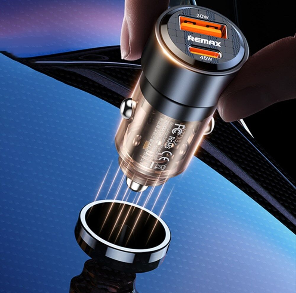 شارژر فندکی 75 وات دو پورت ریمکس مدل RCC 360