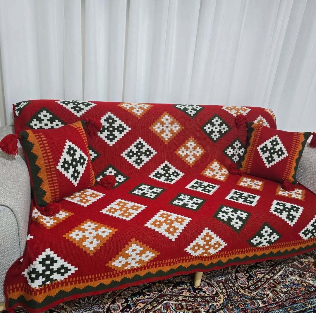 شال مبل و تخت مدل گلیم سنتی سایز ۱۸۰×۱۴۰ سانتیمتر