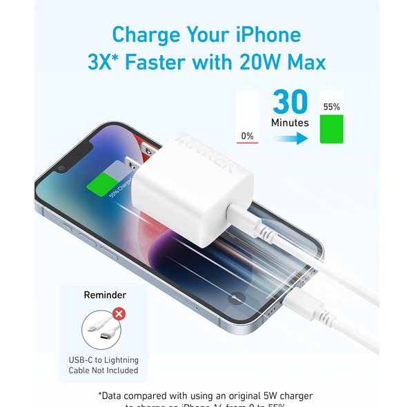 شارژر دیواری 20 وات انکر مدل Select Charger A2347