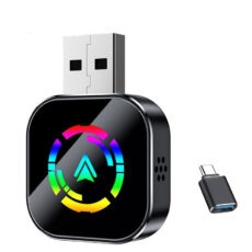 کارپلی و اندروید اتو مدل Wireless CarPlay/Android Auto Q1AS به همراه مبدل USB به USB-C