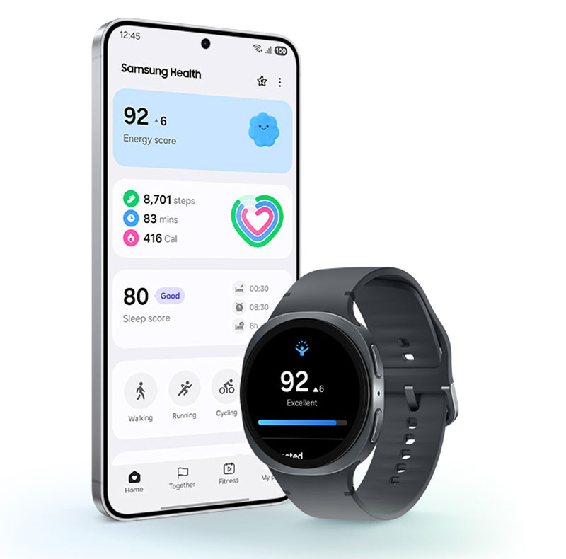 ساعت هوشمند 40 میلیمتری سامسونگ مدل Galaxy Watch 8 با بند پلاستیکی