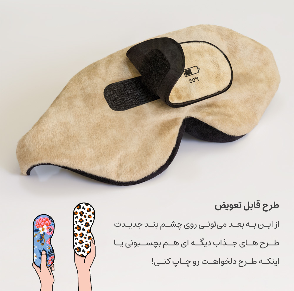چشم بند خواب کاوا ماسک مدل درصد C74 مجموعه 2 عددی