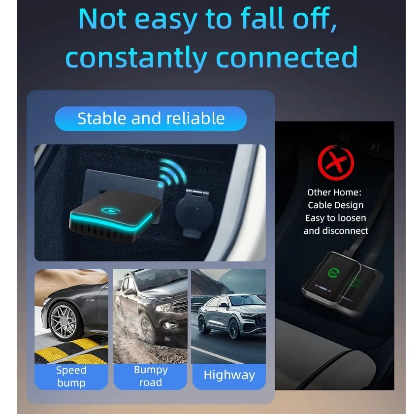 کارپلی و اندروید اتو مدل CP/AA M10 2in1 Carplay/Android Auto به همراه مبدل USB به USB-C