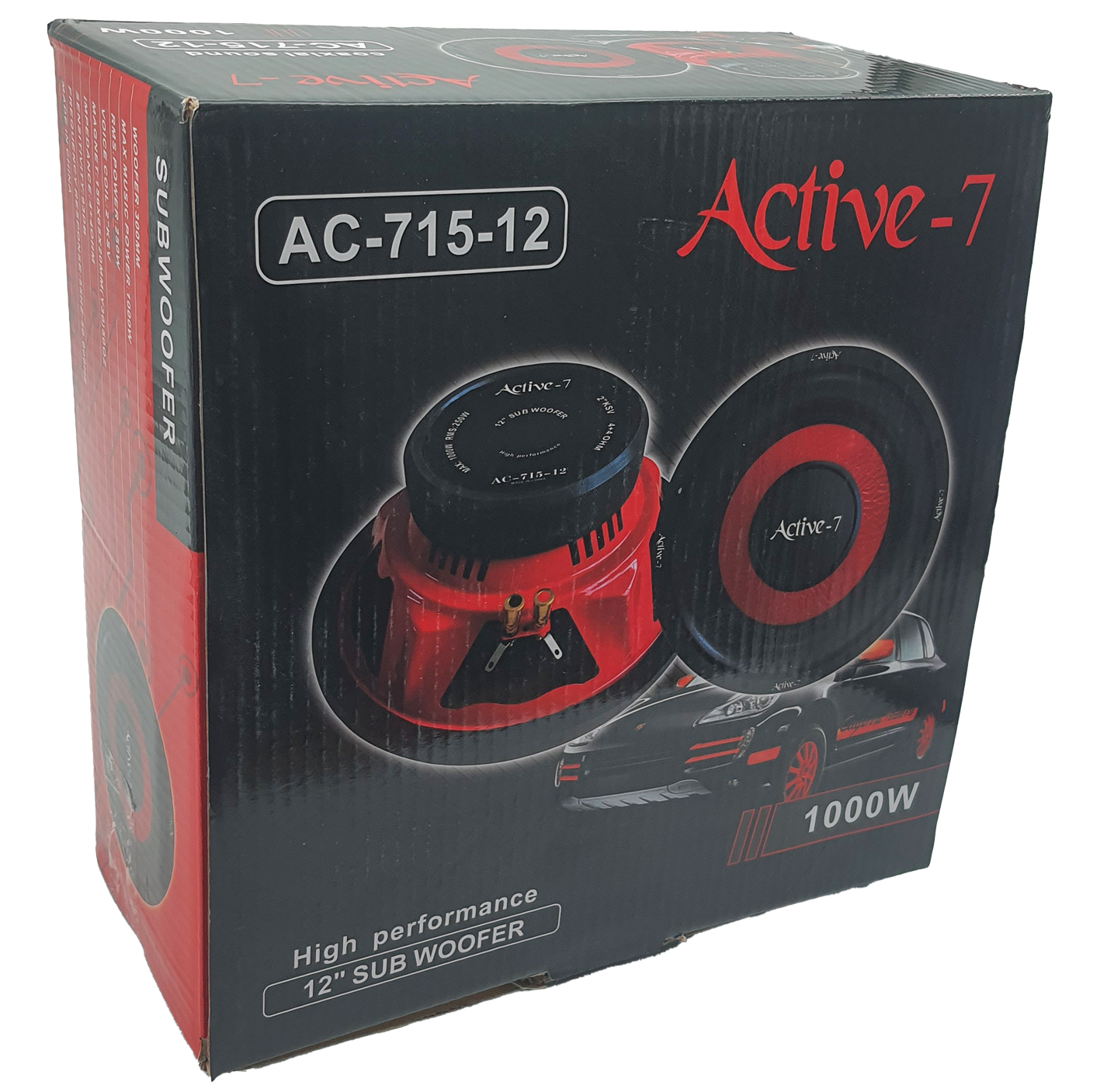 ساب ووفر پشت خودرو اکتیو سون مدل AC-715-12 سایز 12 اینچ