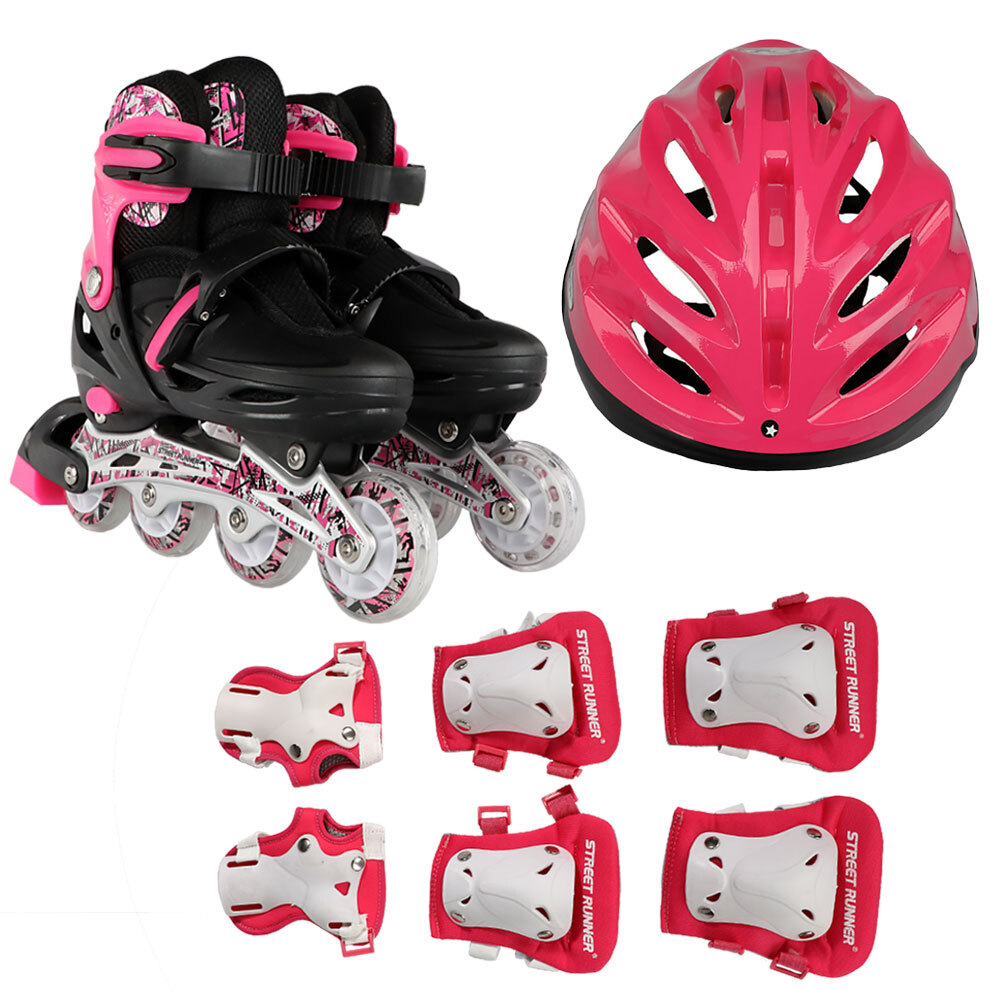اسکیت کفشی مدل  yx L ژله ای به همراه کلاه و لوازم ایمنی