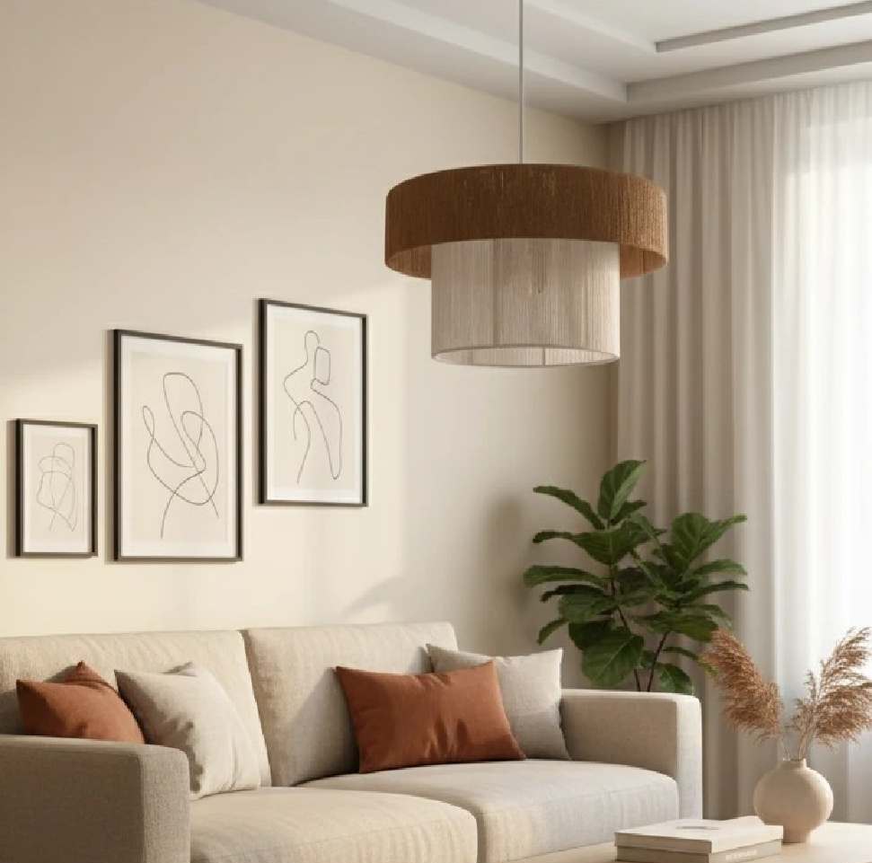 لوستر بافتنی مدل دوطبقه رافیا
