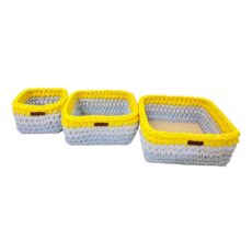 ست سبد وسایل کودک مدل سیسمونی کد Kids Storage Basket-08 مجموعه 3 عددی