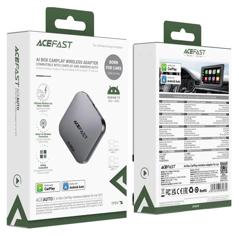 دانگل کارپلی و اندروید اتو ایس فست مدل Aceauto QC2