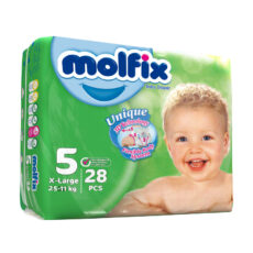 پوشک کودک مولفیکس  مدل xlarge سایز 5 دو بسته 28 عددی
