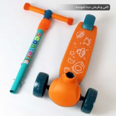 اسکوتر کودک مدل فضایی چراغدار  ظرفیت وزنی 40 کیلوگرم