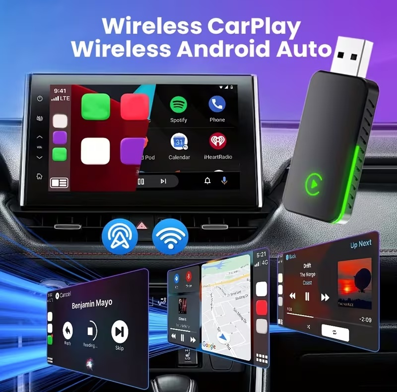کارپلی و اندروید اتو مدل CP/AA M10 2in1 Carplay/Android Auto به همراه مبدل USB به USB-C