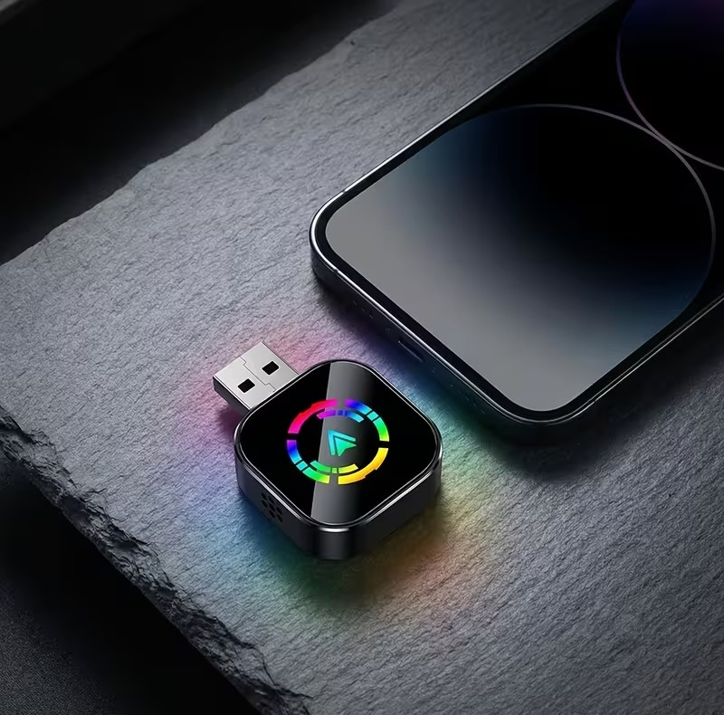 کارپلی و اندروید اتو مدل Wireless CarPlay/Android Auto Q1AS به همراه مبدل USB به USB-C
