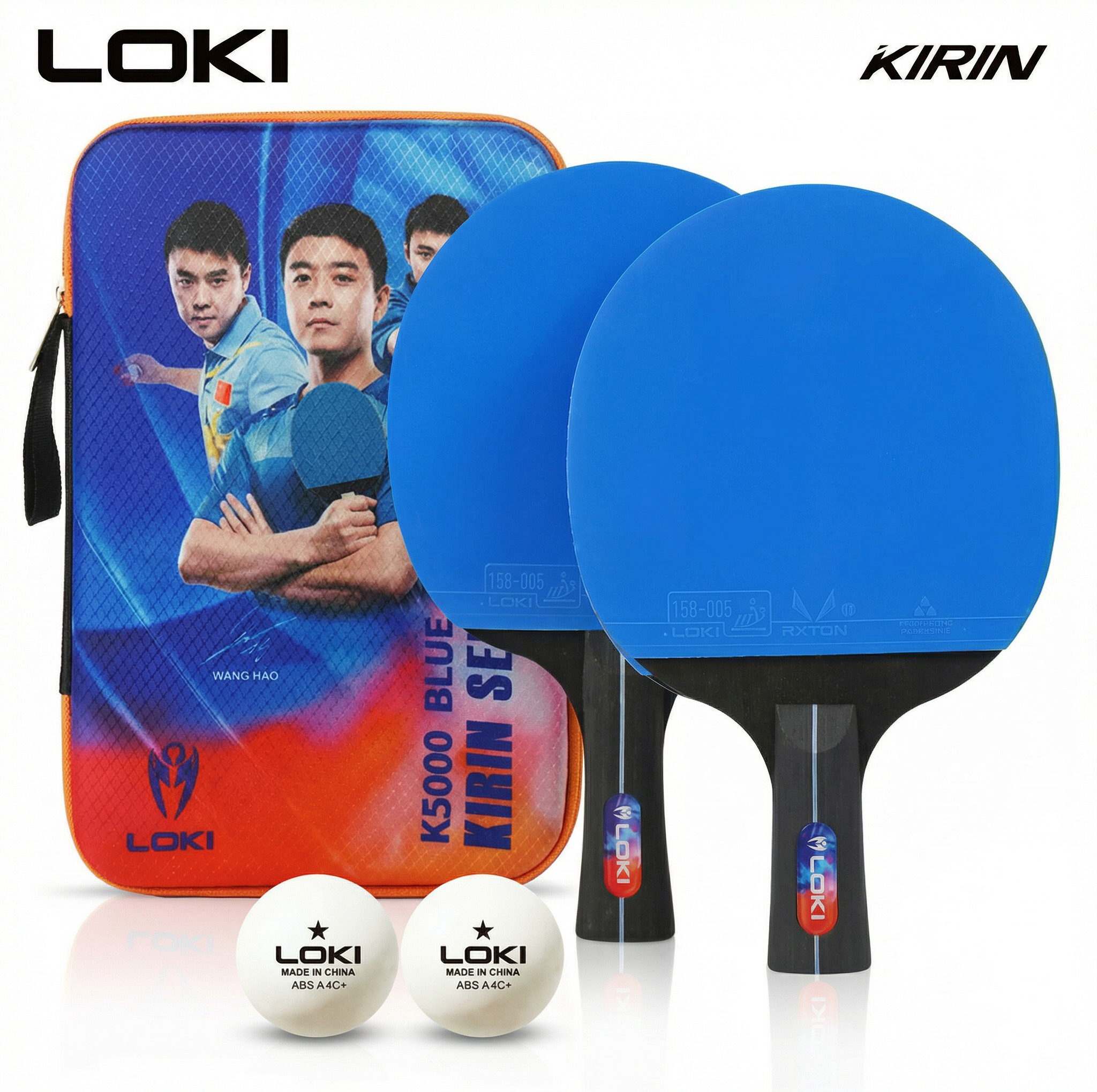 راکت پینگپنگ سرعتی 5 لایه لوکی مدل K5000 به همراه توپ بسته 2 عددی