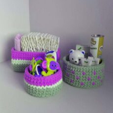 ست سبد وسایل کودک مدل Kids Storage Basket-04 مجموعه 3 عددی