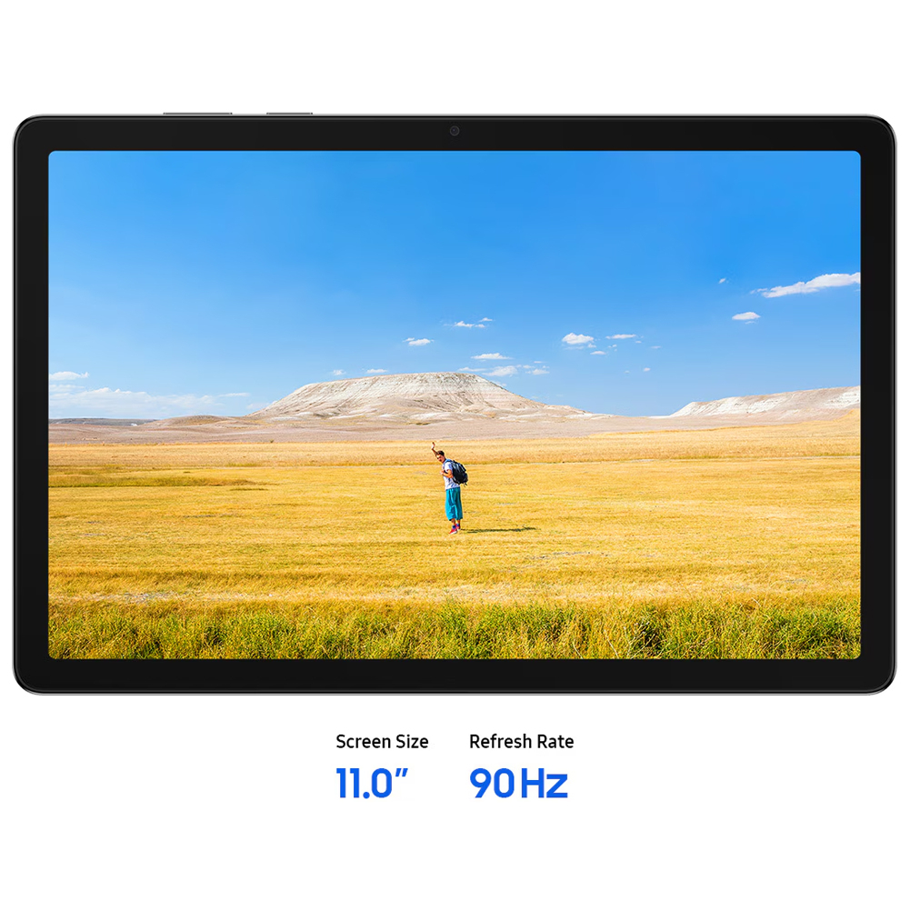 تبلت 11 اینچ سامسونگ مدل Galaxy Tab A11 Plus 5G، ظرفیت 128 گیگابایت و رم 6 گیگابایت، قابلیت پشتیبانی از سیم کارت، رزولوشن دوربین 8 مگاپیکسل، به همراه شارژر دیواری 25 وات سامسونگ مدل EP-TA800