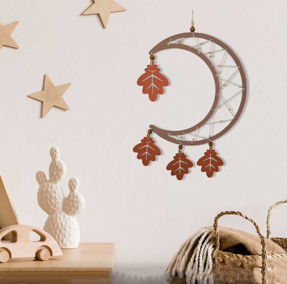 دیوار کوب اتاق کودک طرح ماه و برگ مدل MKids36-E