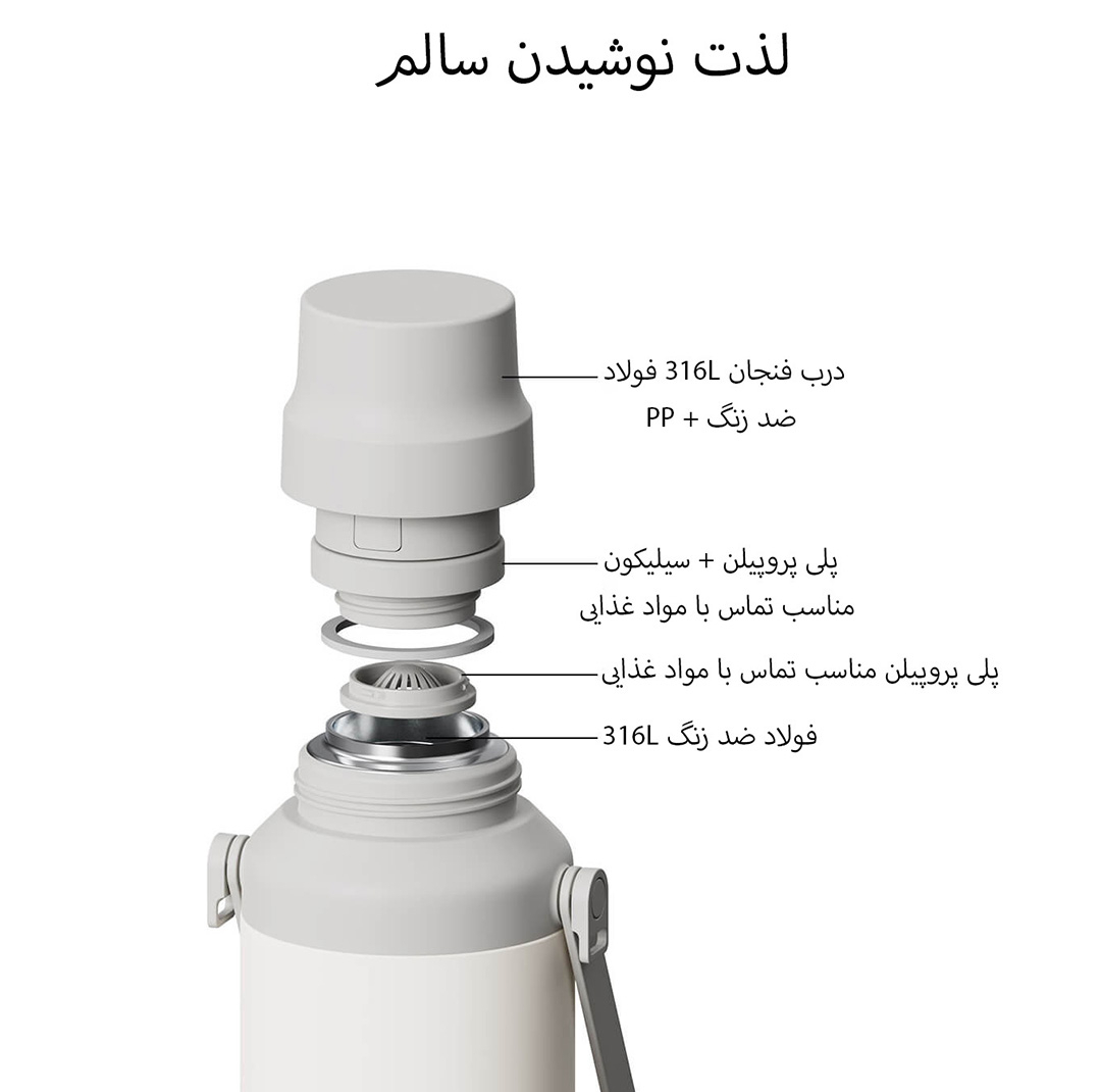 فلاسک میجیا مدل MJDDB01PL گنجایش 1 لیتر