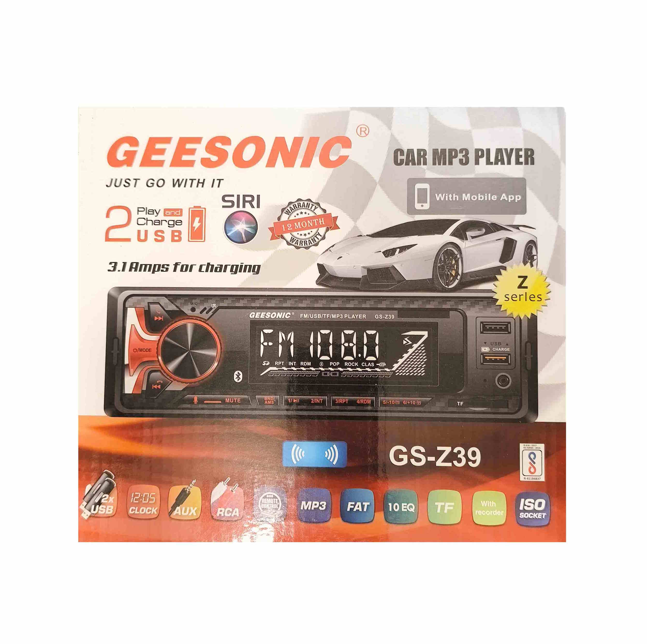 پخش کننده خودرو جی سونیک مدل GS-Z39