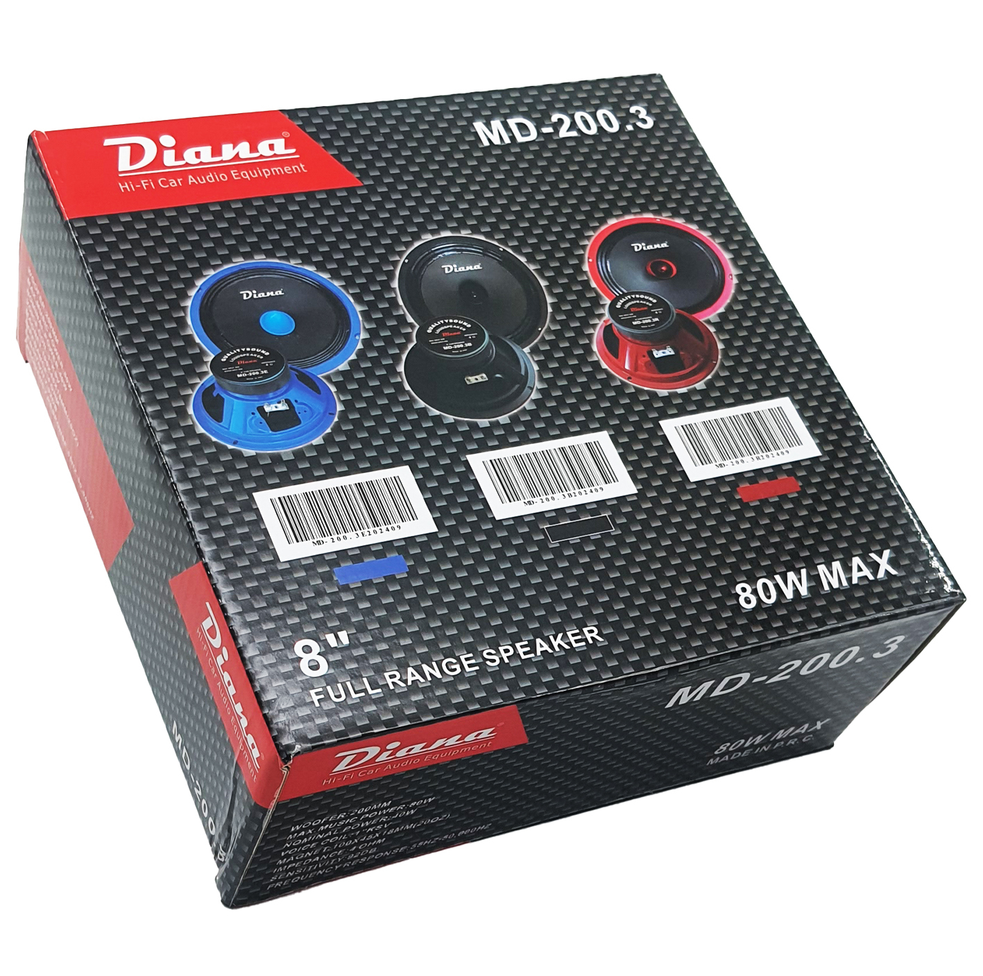میدرنج پشت خودرو دیانا مدل MD-200.3 سایز 8 اینچ بسته دوعددی