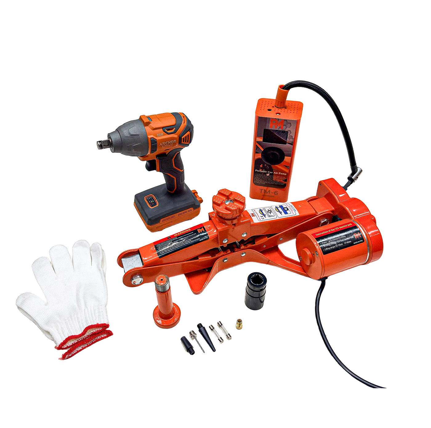 جک برقی، پمپ باد فندکی، بکس شارژی آنکور مدل Car-Kit مجموعه سه عددی