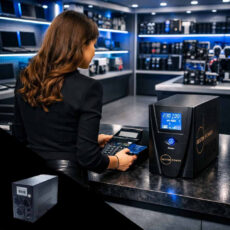 یو پی اس بستن پاور مدل BPO-600VA-9Ah با ظرفیت 600 ولت آمپر به همراه باتری داخلی