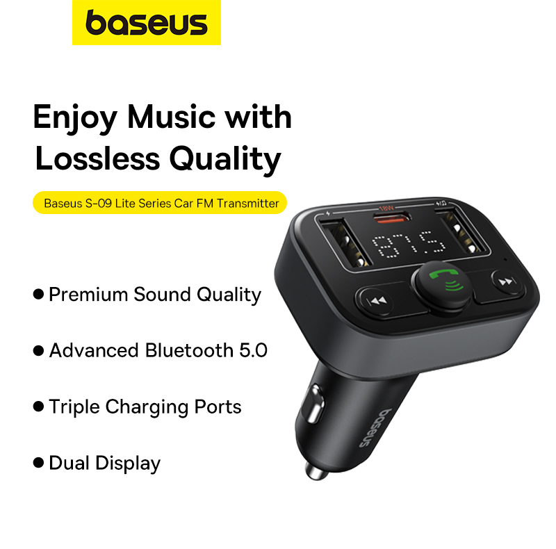 پخشکننده اف ام و شارژر فندکی خودرو بیسوس مدل S-09 Lite