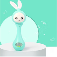 جغجغه ناب سل مدل دستی دندان گیر چراغدار موزیکال خرگوش بامزه  کد Funny rabbit teething hand rattle
