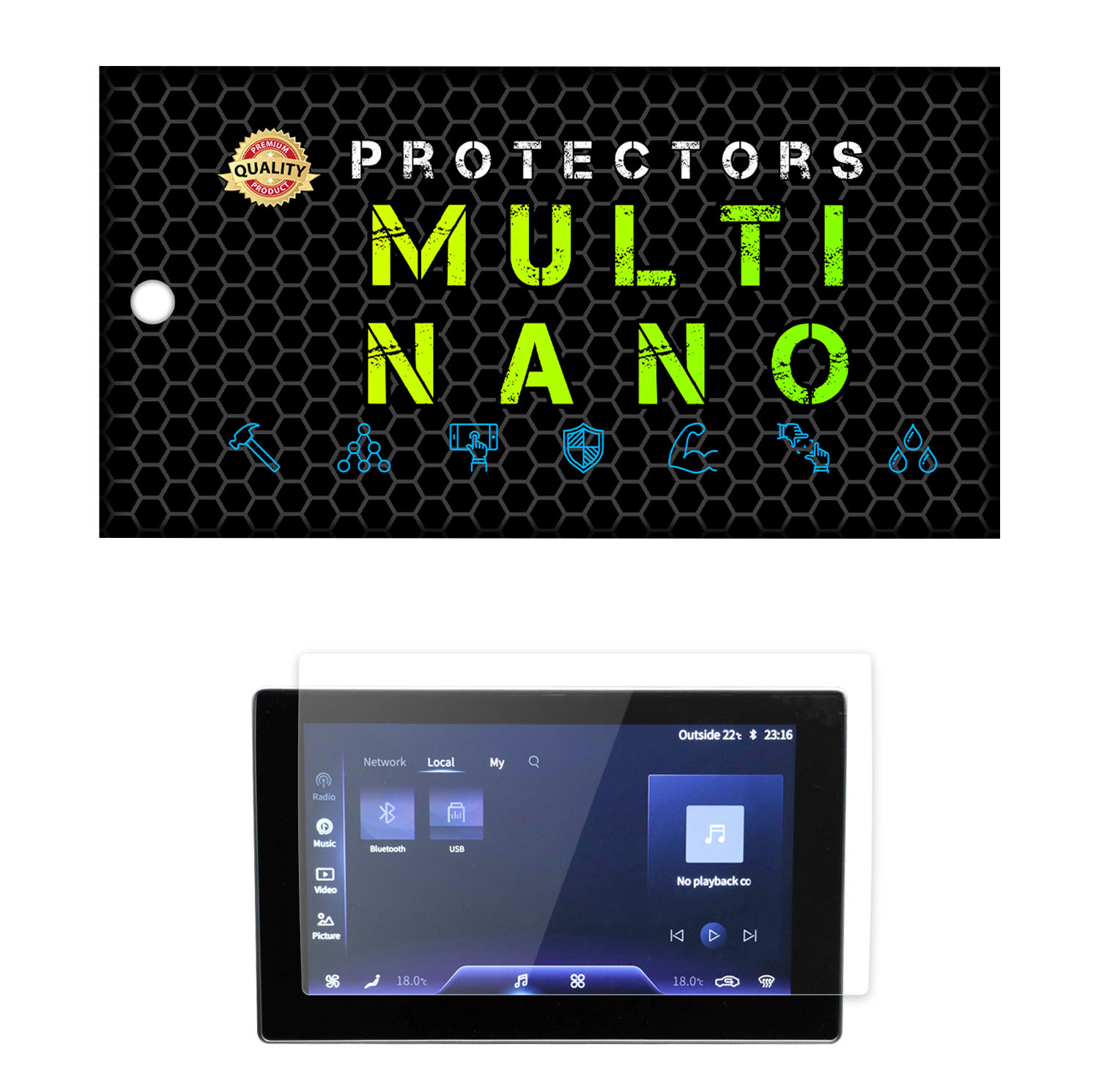 محافظ صفحه نمایش خودرو مولتی نانو مدل X-S1N مناسب برای هونگچی E-QM5 هیبرید